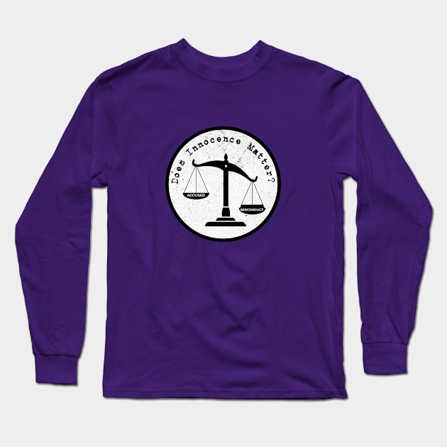 Does Innocence Matter? Dark Letters - New Logo Long Sleeve T-Shirt by Snowman Network